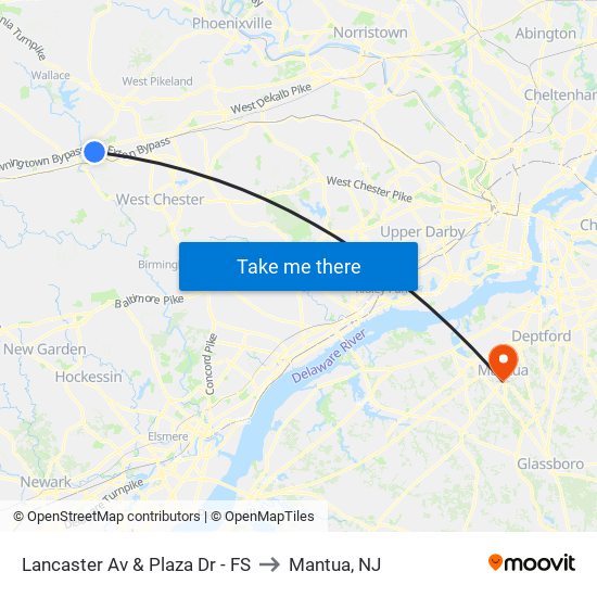 Lancaster Av & Plaza Dr - FS to Mantua, NJ map