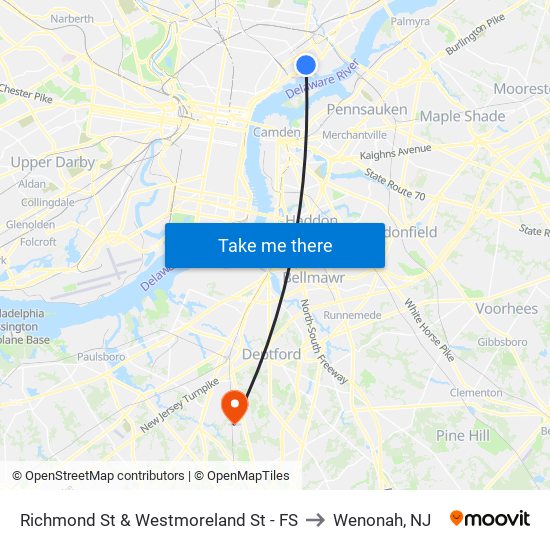 Richmond St & Westmoreland St - FS to Wenonah, NJ map