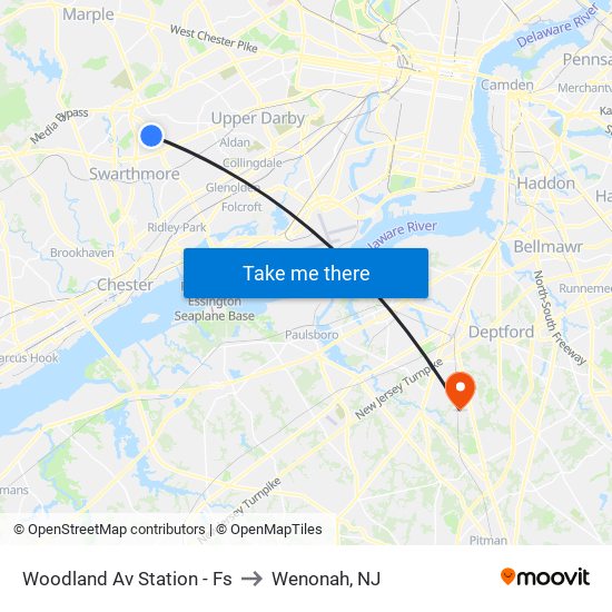 Woodland Av Station - Fs to Wenonah, NJ map