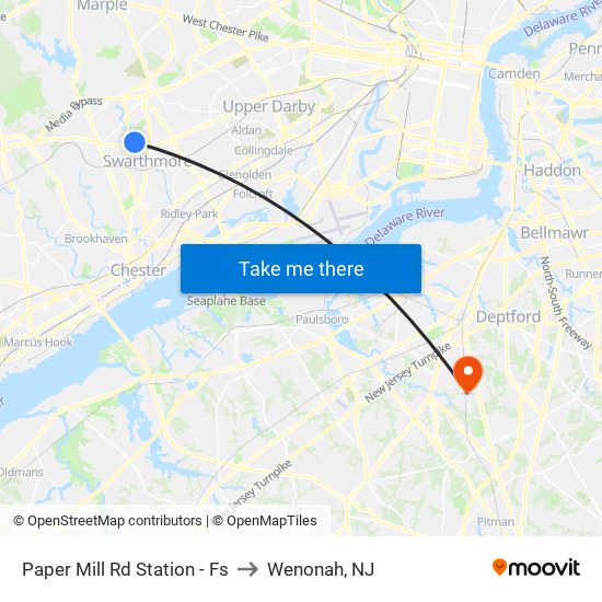 Paper Mill Rd Station - Fs to Wenonah, NJ map