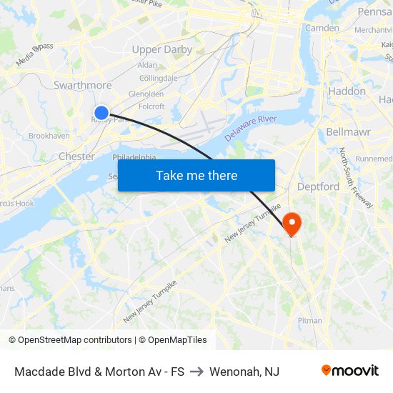 Macdade Blvd & Morton Av - FS to Wenonah, NJ map