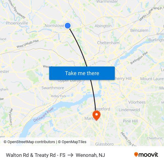 Walton Rd & Treaty Rd - FS to Wenonah, NJ map