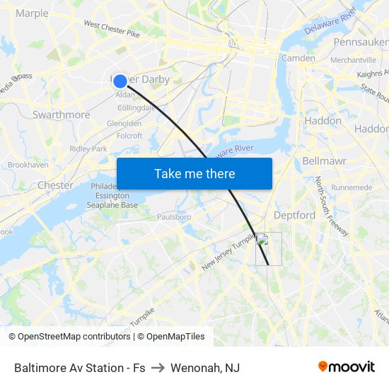 Baltimore Av Station - Fs to Wenonah, NJ map