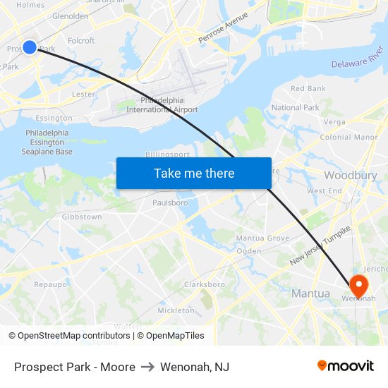 Prospect Park - Moore to Wenonah, NJ map