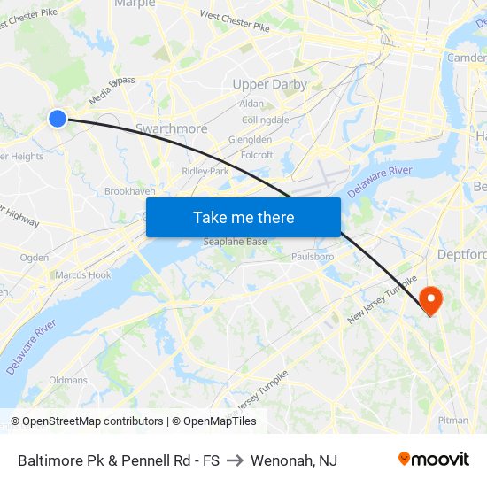 Baltimore Pk & Pennell Rd - FS to Wenonah, NJ map