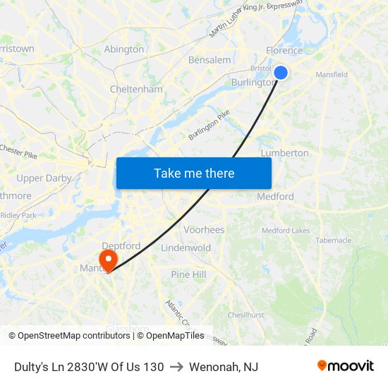 Dulty's Ln 2830'W Of Us 130 to Wenonah, NJ map