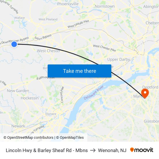 Lincoln Hwy & Barley Sheaf Rd - Mbns to Wenonah, NJ map