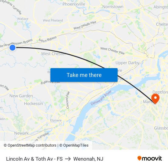 Lincoln Av & Toth Av - FS to Wenonah, NJ map