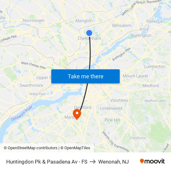 Huntingdon Pk & Pasadena Av - FS to Wenonah, NJ map