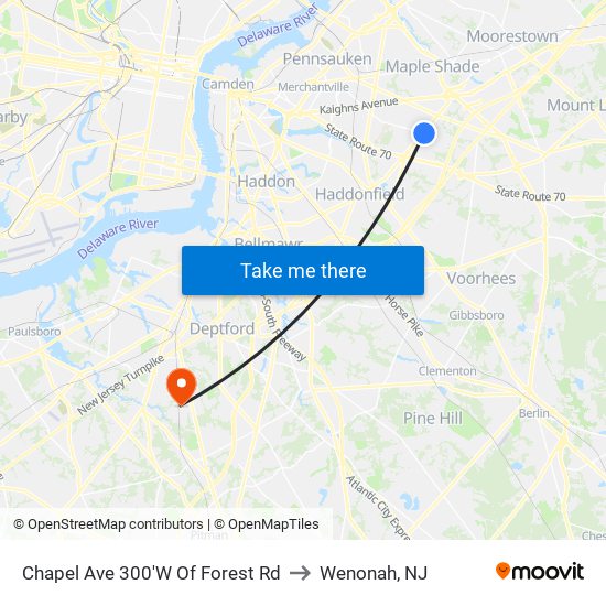 Chapel Ave 300'W Of Forest Rd to Wenonah, NJ map