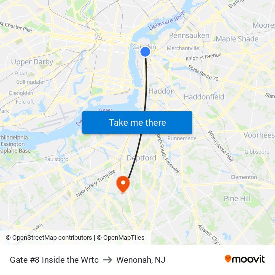 Gate #8 Inside the Wrtc to Wenonah, NJ map