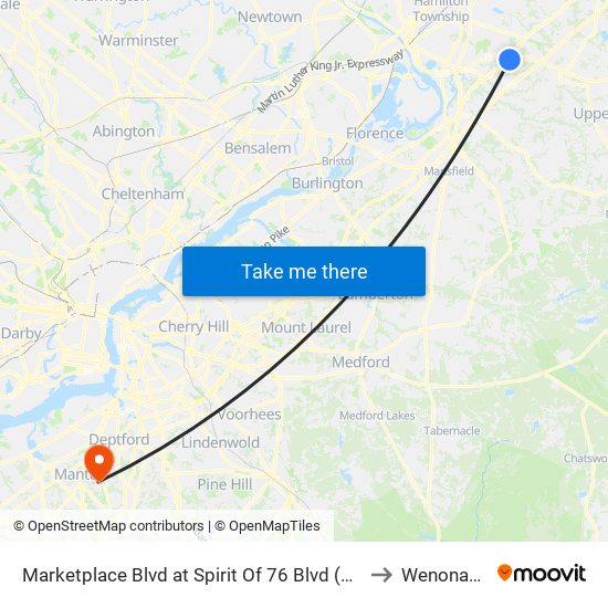 Marketplace Blvd at Spirit Of 76 Blvd (Chase Bank) to Wenonah, NJ map