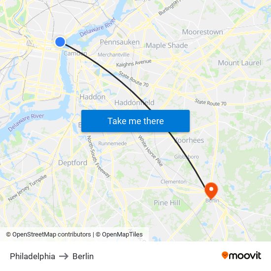 Philadelphia to Berlin map