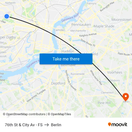 76th St & City Av - FS to Berlin map