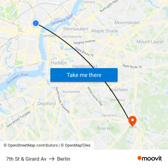 7th St & Girard Av to Berlin map
