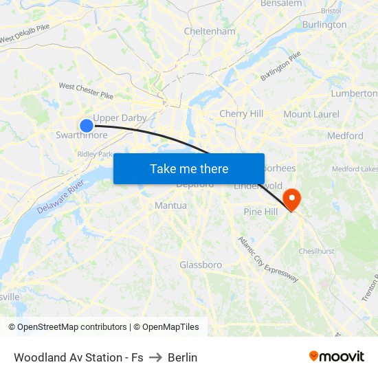 Woodland Av Station - Fs to Berlin map