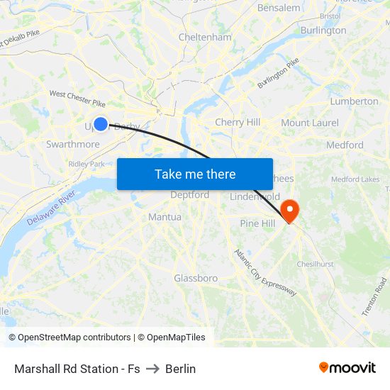 Marshall Rd Station - Fs to Berlin map