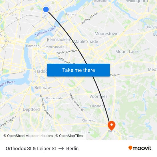 Orthodox St & Leiper St to Berlin map