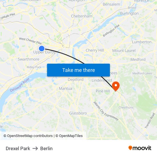 Drexel Park to Berlin map