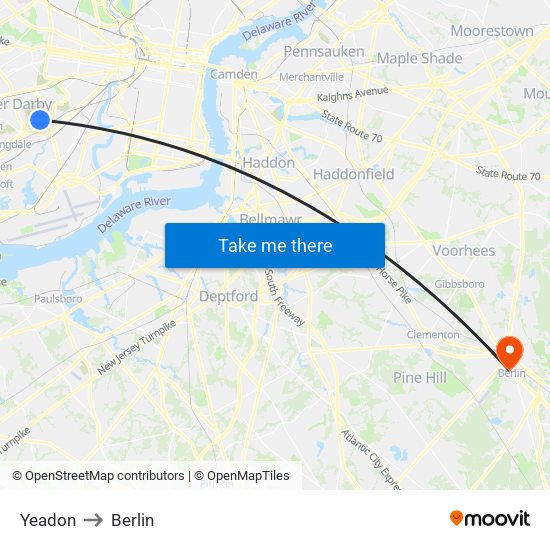 Yeadon to Berlin map