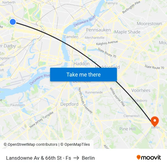 Lansdowne Av & 66th St - Fs to Berlin map