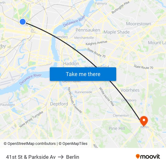 41st St & Parkside Av to Berlin map