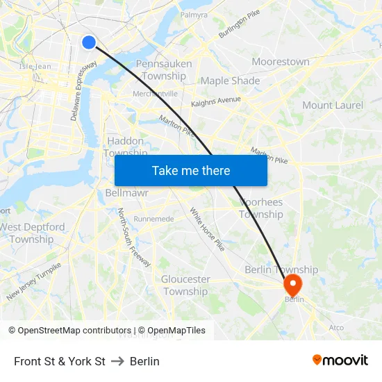 Front St & York St to Berlin map