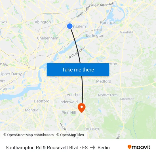 Southampton Rd & Roosevelt Blvd - FS to Berlin map