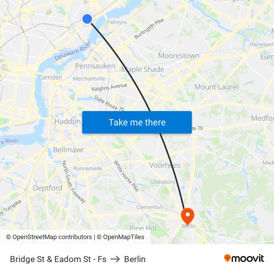 Bridge St & Eadom St - Fs to Berlin map