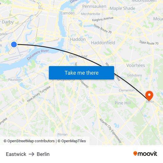 Eastwick to Berlin map