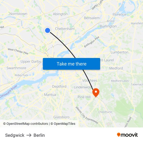 Sedgwick to Berlin map