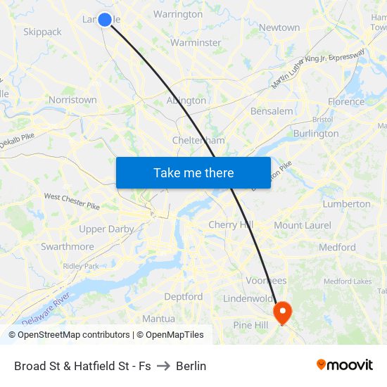 Broad St & Hatfield St - Fs to Berlin map