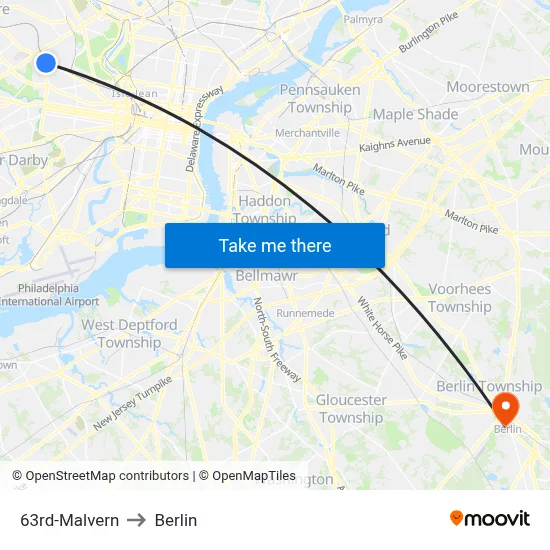63rd-Malvern to Berlin map