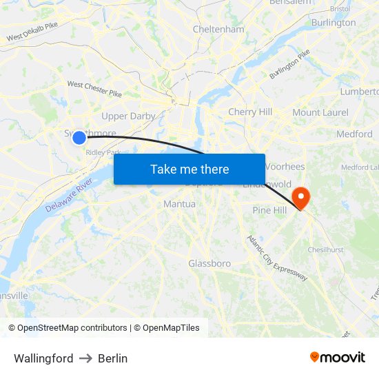 Wallingford to Berlin map