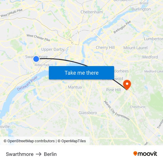 Swarthmore to Berlin map