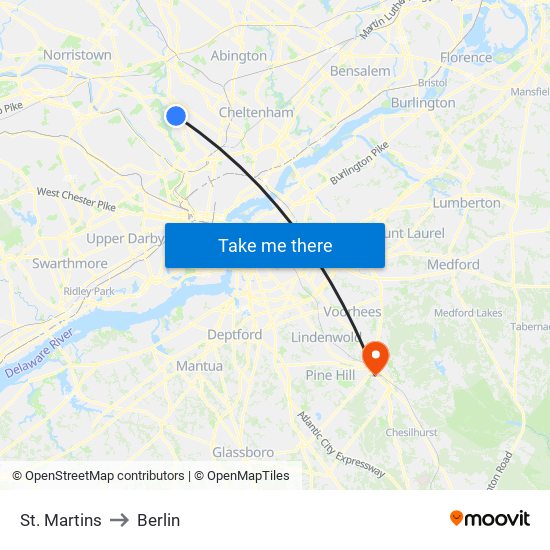 St. Martins to Berlin map