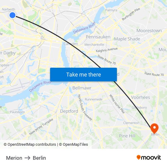 Merion to Berlin map