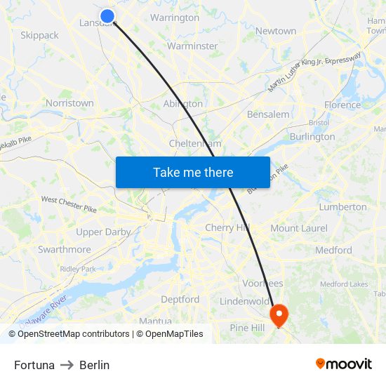 Fortuna to Berlin map