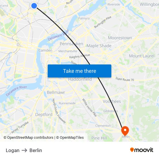 Logan to Berlin map