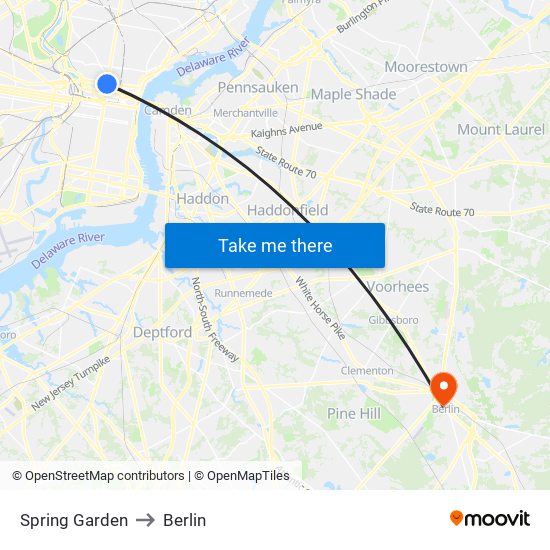 Spring Garden to Berlin map