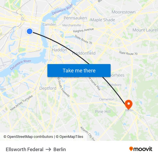 Ellsworth Federal to Berlin map