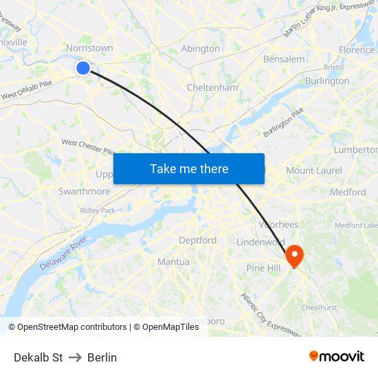 Dekalb St to Berlin map
