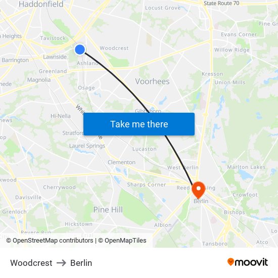 Woodcrest to Berlin map