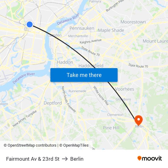 Fairmount Av & 23rd St to Berlin map