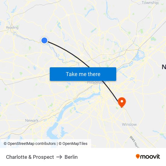 Charlotte & Prospect to Berlin map
