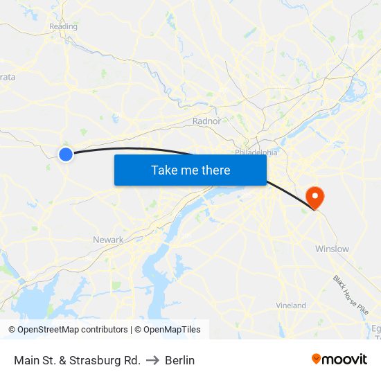 Main St. & Strasburg Rd. to Berlin map