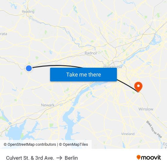 Culvert St. & 3rd Ave. to Berlin map