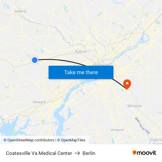Coatesville Va Medical Center to Berlin map