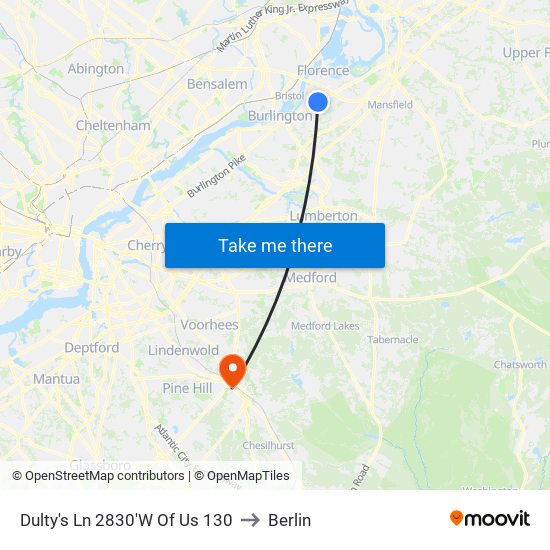 Dulty's Ln 2830'W Of Us 130 to Berlin map