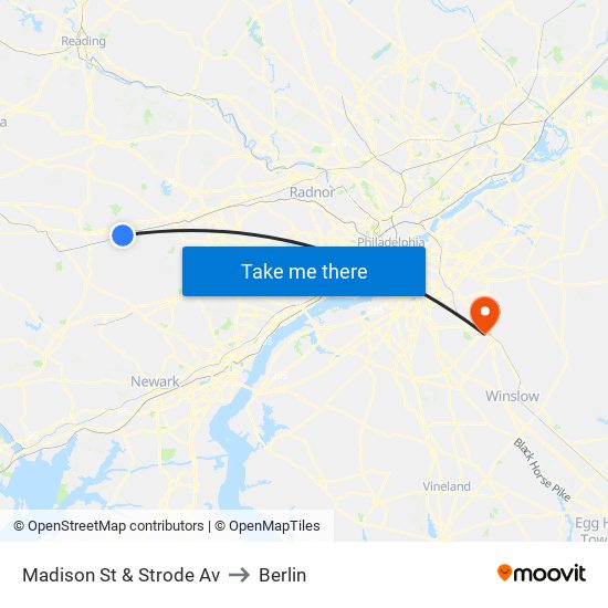 Madison St & Strode Av to Berlin map